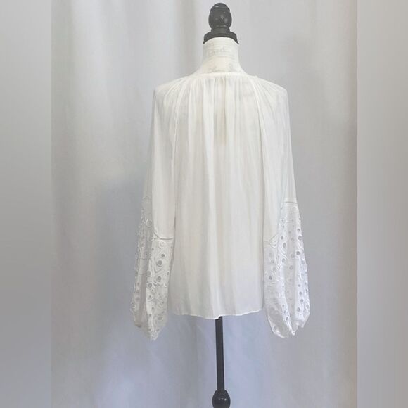 Ramy Brook Aleya Eyelet-Sleeve Peasant Top size XL - Picture 10 of 14